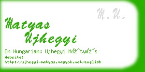 matyas ujhegyi business card